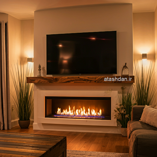 tv room ethanol fireplace
